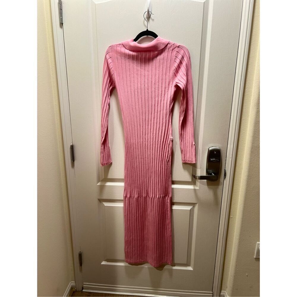 SOVERE Facet Knit Maxi Dress in Musk -Side front hem split size S NWT218 - Picture 6 of 9